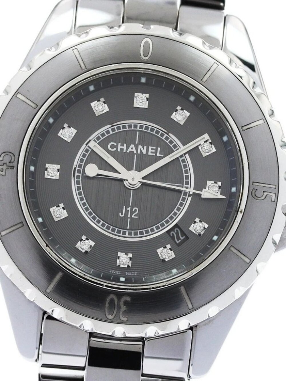 CHANEL J12 chromatic 33mm H3241 12P diamond gray Dial Quartz Ladies Watch_958259 - Picture 1 of 7